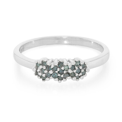 Zilveren ring met Fancy diamanten