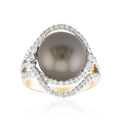 Gouden ring met een Tahiti parel (TPC)