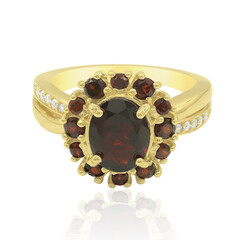 Zilveren ring met een granaat