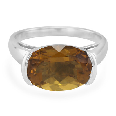 Zilveren ring met een cognac kwarts