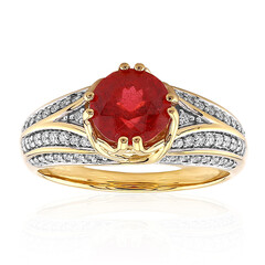 Gouden ring met een Braziliaanse Rhodoniet (de Melo)