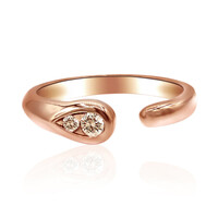Gouden ring met een SI1 Argyle Rose De France Diamant