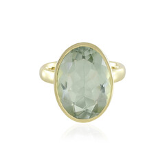 Zilveren ring met een groene amethist