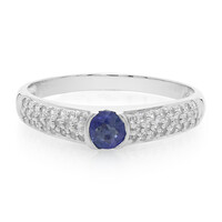 Zilveren ring met een Laos saffier