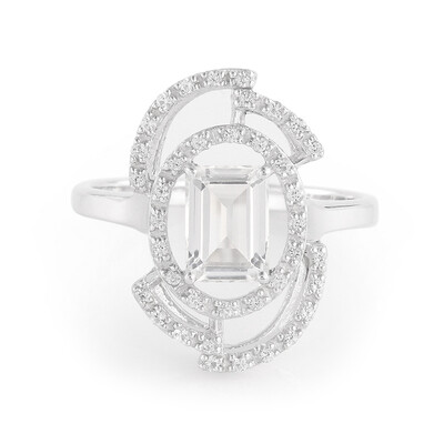 Zilveren ring met een gletsjer-topaas