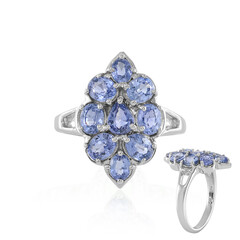 Zilveren ring met een Ceylon saffier