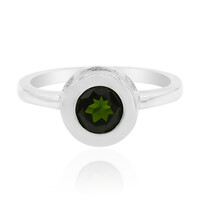 Zilveren ring met een Russische diopsied
