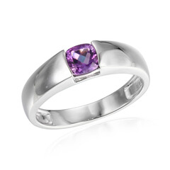 Zilveren ring met een Zambia-amethist