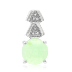 Zilveren hanger met een keizerlijk chrysopraas