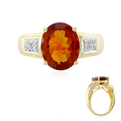 Zilveren ring met een Madeira citrien