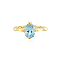 Zilveren ring met een hemel-blauwe topaas