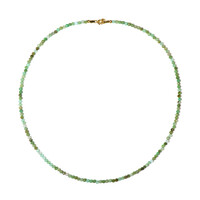 Zilveren halsketting met chrysopraasstenen