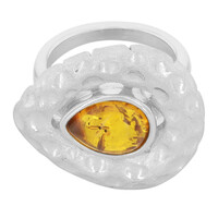 Zilveren ring met een barnsteen
