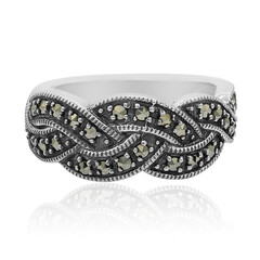 Zilveren ring met marcasieten