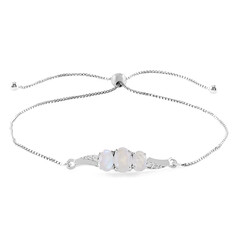 Zilveren armband met een regenboog maansteen
