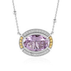 Zilveren halsketting met een lavendel amethist (Dallas Prince Designs)