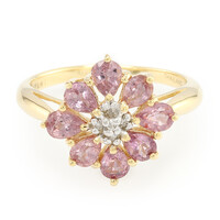 Gouden ring met Onverhitte Padparadscha Saffieren (AMAYANI)