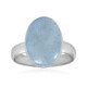 Zilveren ring met een Braziliaanse Aquamarijn (Bali Barong)