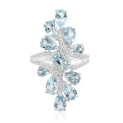 Zilveren ring met een hemel-blauwe topaas