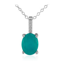 Zilveren halsketting met een Blauwgroene kwarts