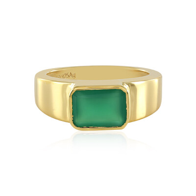 Zilveren ring met een Groene onyx