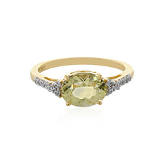 Gouden ring met een kanariegele kunziet