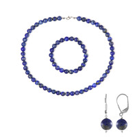 Zilveren set met lapis lazulistenen
