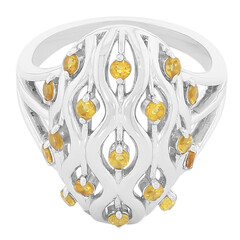 Zilveren ring met citrienstenen