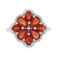 Zilveren ring met avondrode robijn