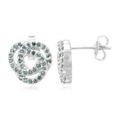 Zilveren oorbellen met Fancy diamanten