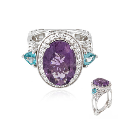 Zilveren ring met een Zambia-amethist (Dallas Prince Designs)