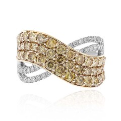 Gouden ring met SI1 Groene diamanten (CIRARI)