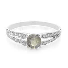 Zilveren ring met een spectroliet