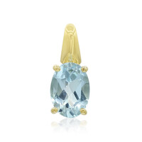 Zilveren hanger met een hemel-blauwe topaas