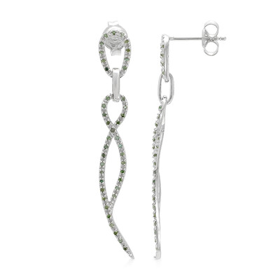 Zilveren oorbellen met Fancy diamanten