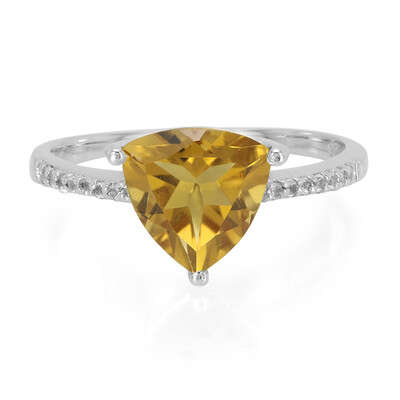 Zilveren ring met een cognac kwarts