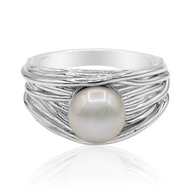 Zilveren ring met een zoetwater kweekparel (TPC)