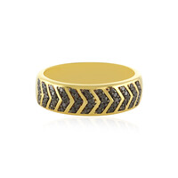 Zilveren ring met zwarte diamanten