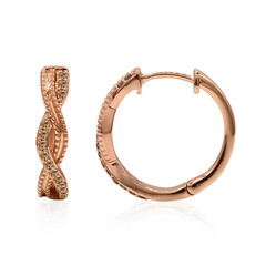 Gouden oorbellen met SI1 Argyle Rose De France Diamanten