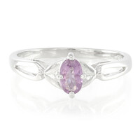 Zilveren ring met een Onverhitte Purper Saffier