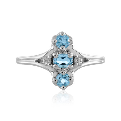 Zilveren ring met een Zwitsers-blauwe topaas