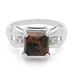 Zilveren ring met een mahonie obsidiaan
