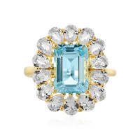 Zilveren ring met een hemel-blauwe topaas