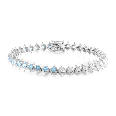 Zilveren armband met Zwitsers-blauwe topaasstenen (Dallas Prince Designs)