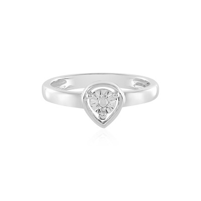 Zilveren ring met een I3 (J) Diamant