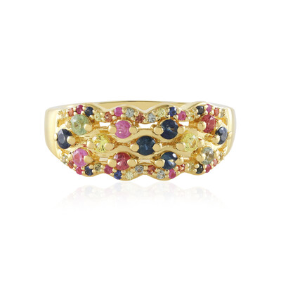 Zilveren ring met blauwe saffieren