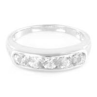 Zilveren ring met witte saffieren