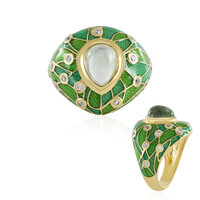 Zilveren ring met een groene amethist (Adela Silber)