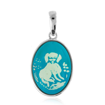 Zilveren hanger met een Blauwe Barnsteen (dagen)