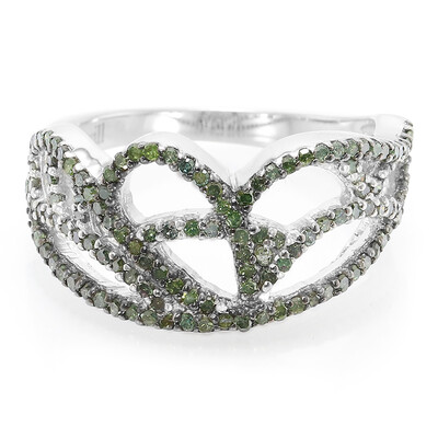 Zilveren ring met Fancy diamanten